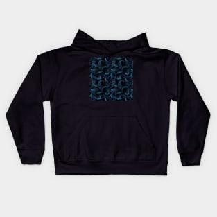 Dance of whales /indigo blue/ Kids Hoodie